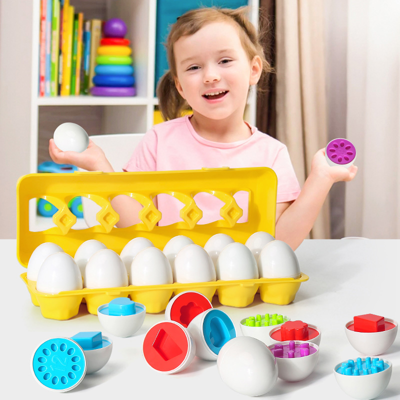 Jouet éducatif pour bébé, jeu d'œufs intelligents, jouets de tri par forme, jouets Montessori œufs pour enfants