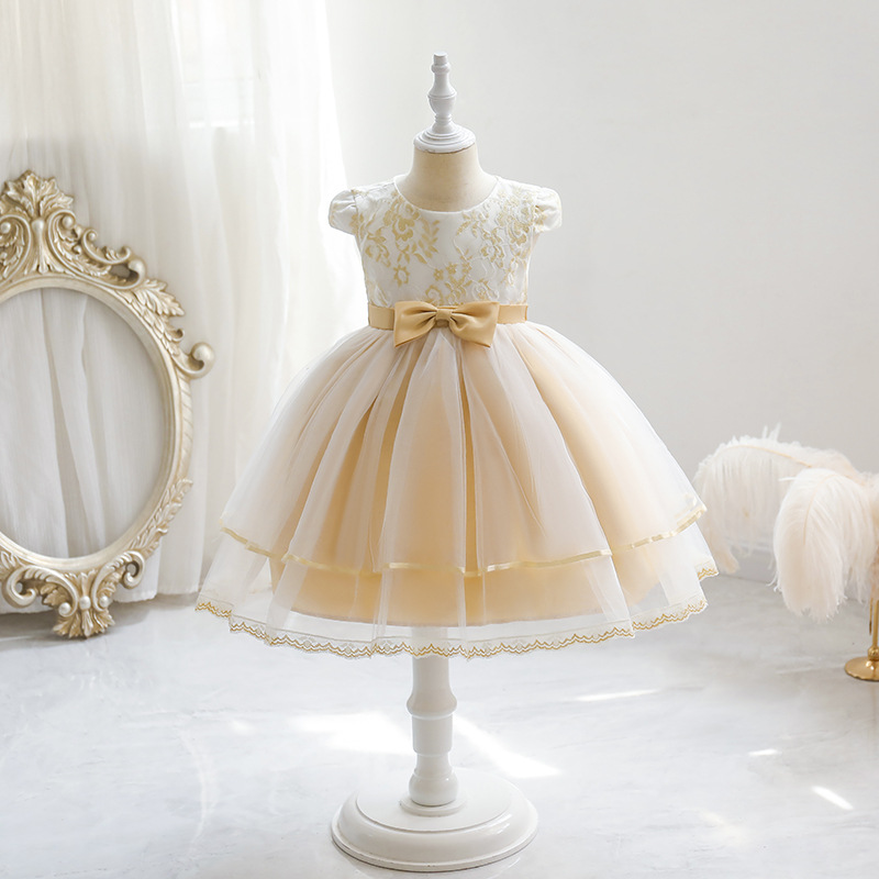 Robe de princesse pour fille en tulle brodé