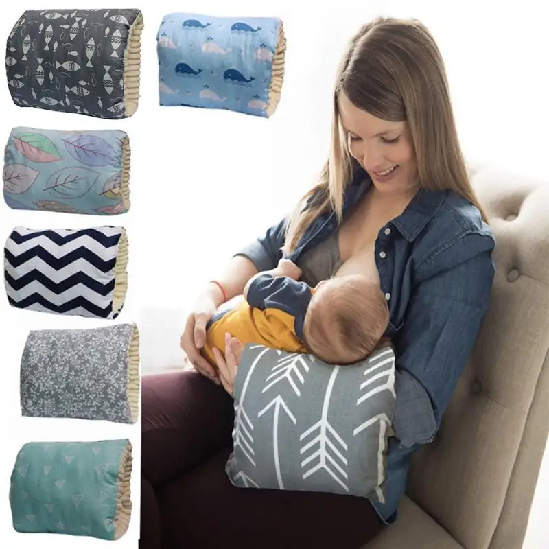 Oreiller d’allaitement ajustable en coton pour bébé, coussin de bras pour allaitement lavable pour nourrisson, coussinet de bras.