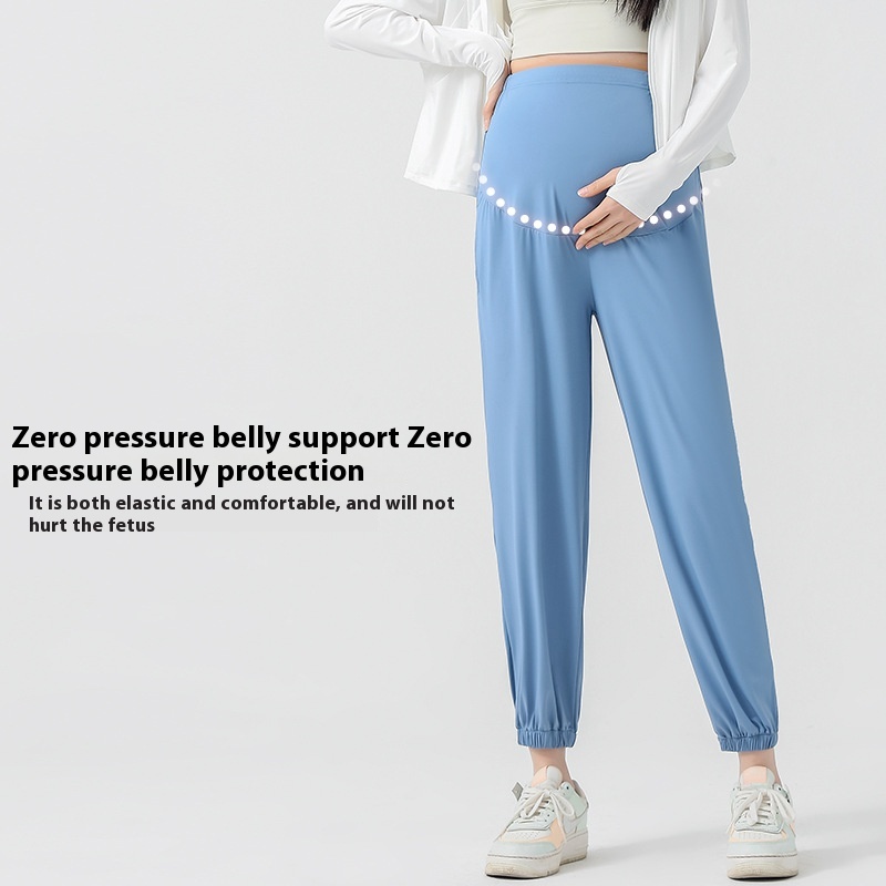Ice Soie Fine Type Anti-UV Pantalon de Sport Taille Plus pour Femmes Enceintes